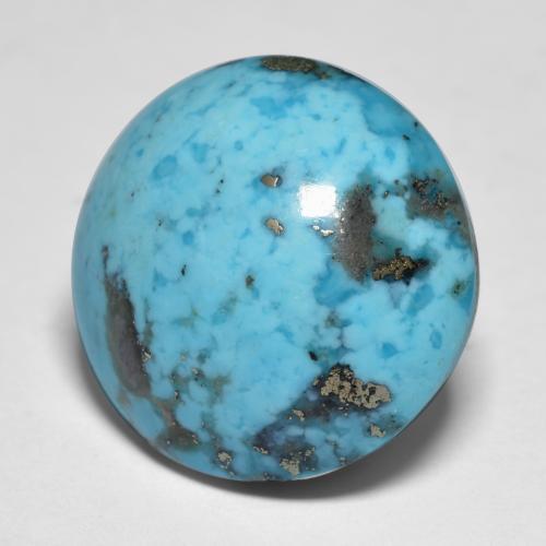 Turquesa turquesa natural de 18,58 ct, corte redondo, opaco