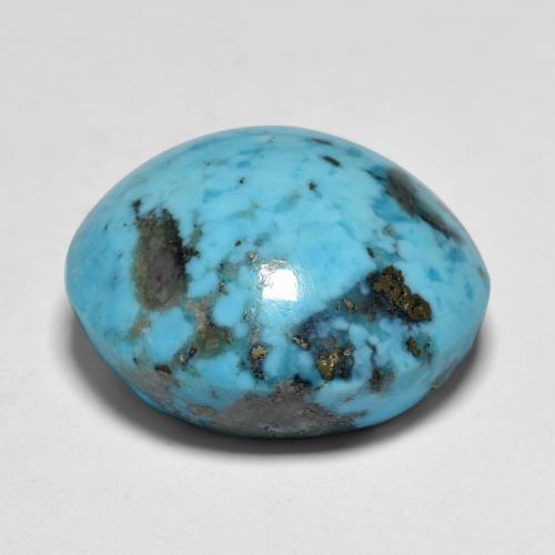 Turquesa turquesa natural de 18,58 ct, corte redondo, opaco