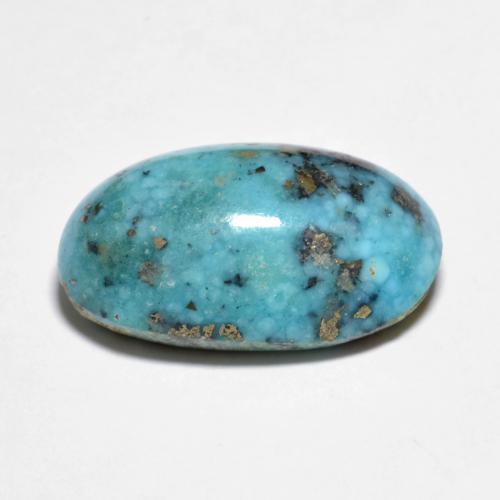Turquesa turquesa natural de 11,43 ct, corte óvalo, opaco