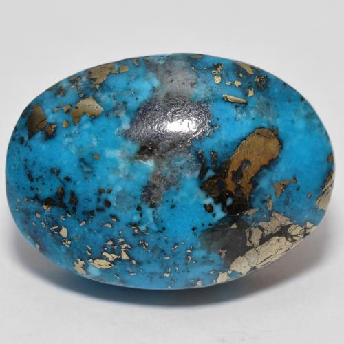 Turquesa turquesa natural de 31,07 ct, corte óvalo, opaco