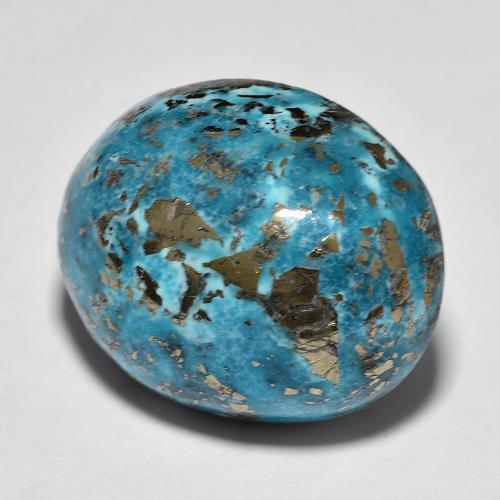Turquesa turquesa natural de 31,67 ct, corte óvalo, opaco