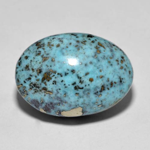 Turquesa turquesa natural de 15,80 ct, corte óvalo, opaco