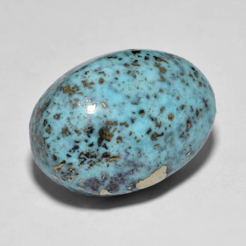 Turquesa turquesa natural de 15,80 ct, corte óvalo, opaco