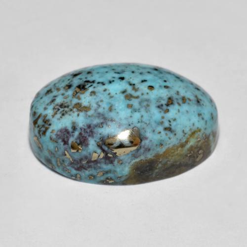 Turquesa turquesa natural de 15,80 ct, corte óvalo, opaco