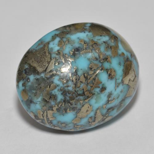 Turquesa turquesa natural de 31,45 ct, corte óvalo, opaco