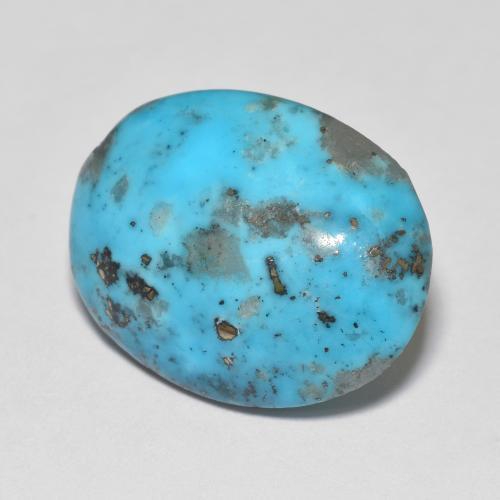 Turquesa turquesa natural de 13,04 ct, corte óvalo, opaco
