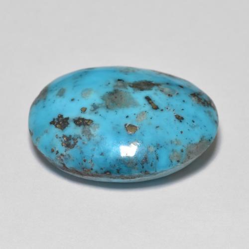 Turquesa turquesa natural de 13,04 ct, corte óvalo, opaco