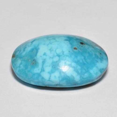 Turquesa turquesa natural de 19,93 ct, corte óvalo, opaco