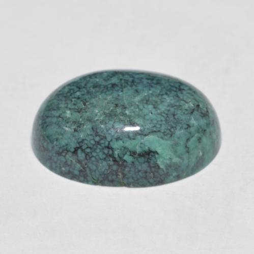 Turquesa Verde azul medio natural de 6.81 ct, Corte Óvalo, Opaco
