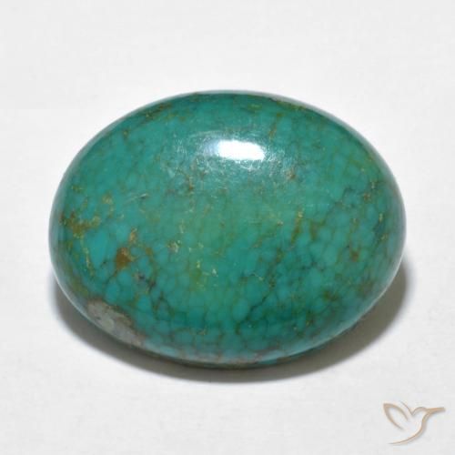 Turquesa turquesa natural de 9,91 ct, corte óvalo, opaco