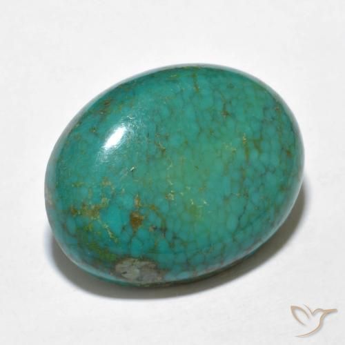 Turquesa turquesa natural de 9,91 ct, corte óvalo, opaco