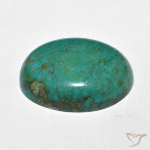 Turquesa turquesa natural de 9,91 ct, corte óvalo, opaco