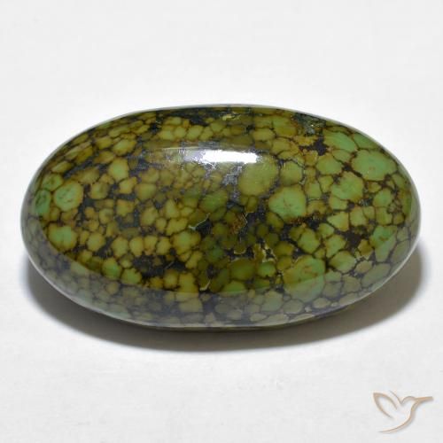 21.28ct Natural Verde manzana Turquesa, Ovalada, Opaco
