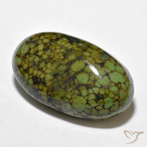 Turquesa Verde manzana natural de 21.28 ct, Ovalada, Opaco
