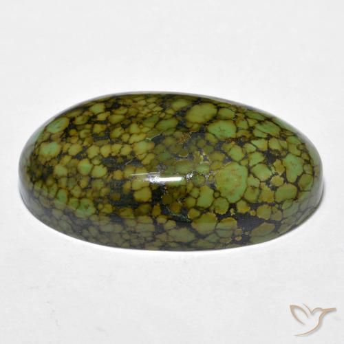 Turquesa Verde manzana natural de 21.28 ct, Ovalada, Opaco