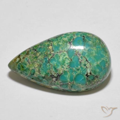 Turquesa azul natural de 12,05 ct, en forma de pera, opaco