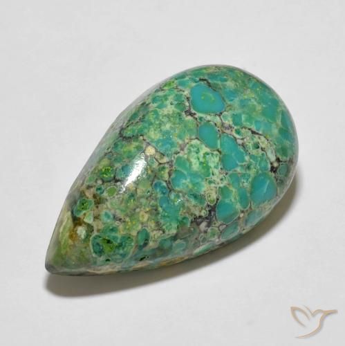 Turquesa azul natural de 12,05 ct, en forma de pera, opaco