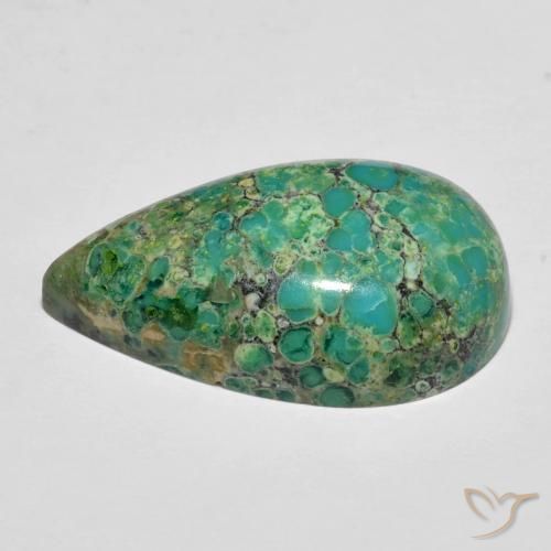 Turquesa azul natural de 12,05 ct, en forma de pera, opaco
