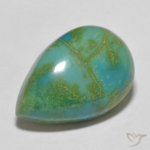 Turquesa Verde azulado natural de 12.52 ct, En forma de pera, Opaco