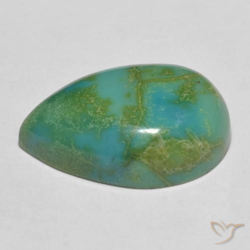 Turquesa Verde azulado natural de 12.52 ct, En forma de pera, Opaco