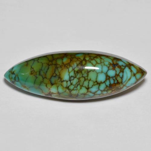 Turquesa multicolor natural de 11,50 ct, marquesa, opaco