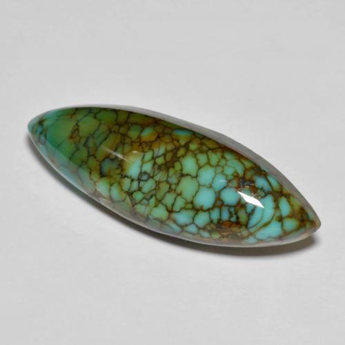 Turquesa multicolor natural de 11,50 ct, marquesa, opaco