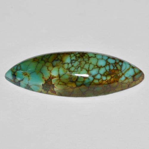 Turquesa multicolor natural de 11,50 ct, marquesa, opaco