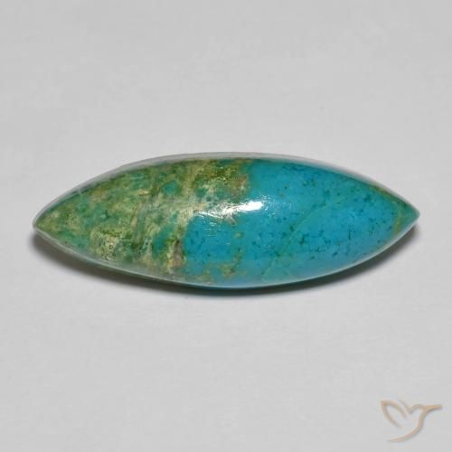 Turquesa Azul verdoso natural de 6.89 ct, Marquesa, Opaco