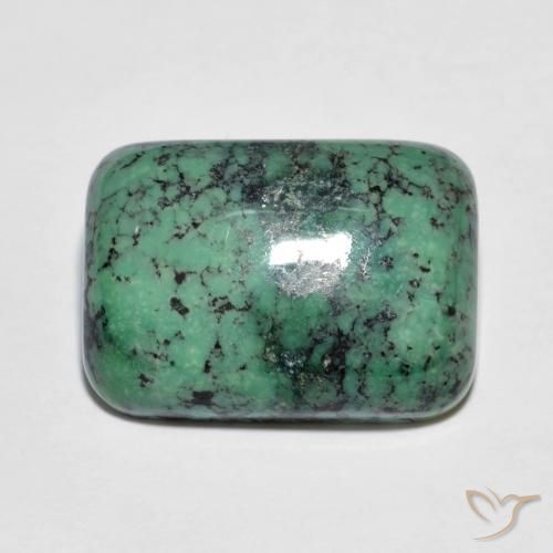 Turquesa verde natural de 7,83 ct, corte cojín, opaco