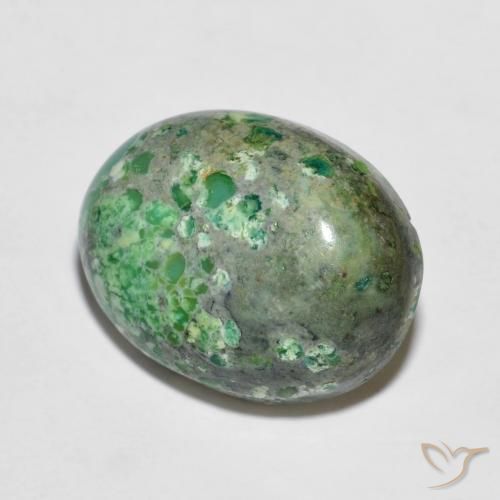 Turquesa Verde manzana natural de 6.49 ct, Ovalada, Opaco