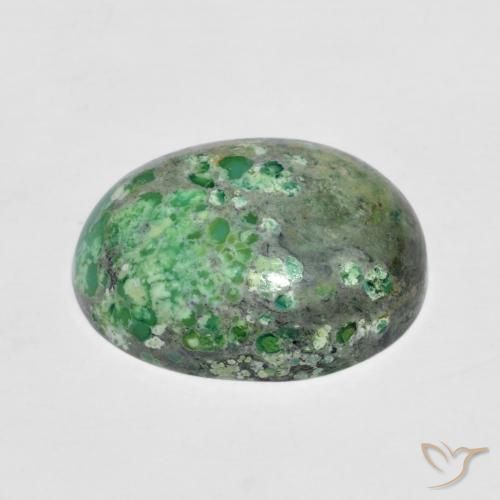 Turquesa Verde manzana natural de 6.49 ct, Ovalada, Opaco