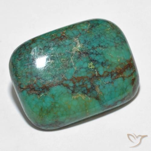 13.24ct Natural Verde azulado Turquesa, Forma Cojín, Opaco