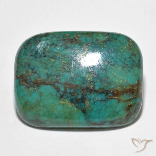 Turquesa Verde azulado natural de 13.24 ct, Forma Cojín, Opaco