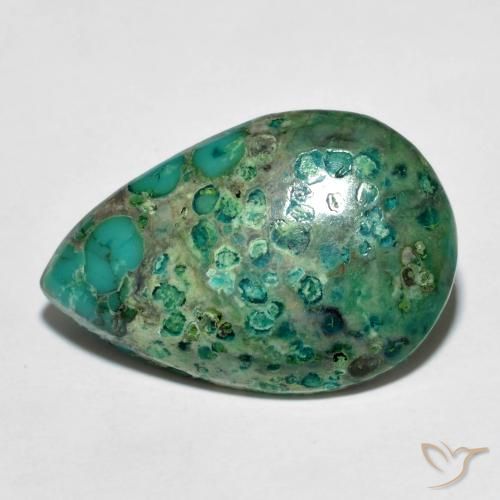 Turquesa turquesa natural de 6,76 ct, en forma de pera, opaco