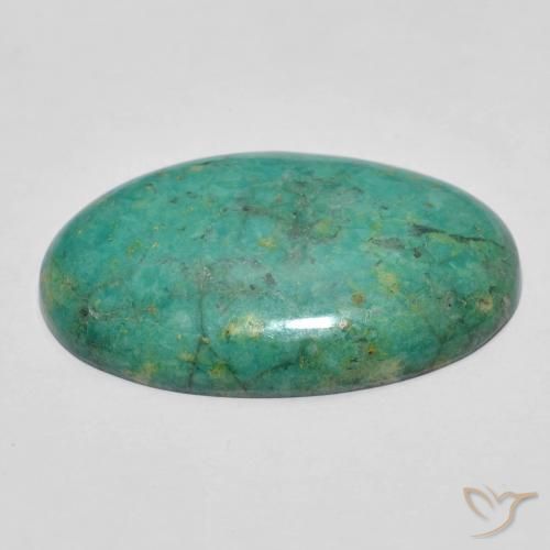 Turquesa Verde azul natural de 11.73 ct, Ovalada, Opaco