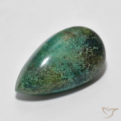 Turquesa Azul verde oscuro natural de 8.44 ct, En forma de pera, Opaco