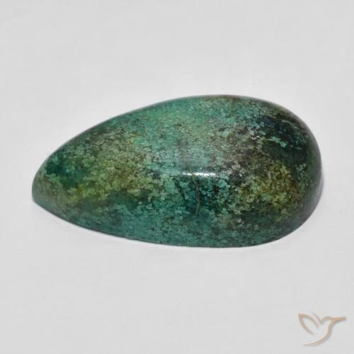 Turquesa Azul verde oscuro natural de 8.44 ct, En forma de pera, Opaco