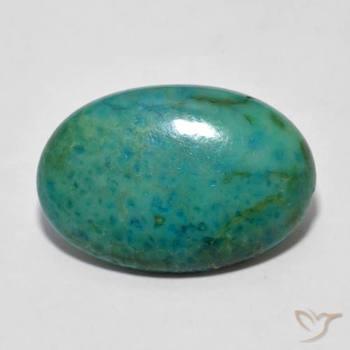 5.87ct Natural Electirc Blue Green Turquesa, Ovalada, Opaco