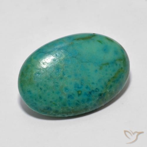 Turquesa Electirc Blue Green natural de 5.87 ct, Ovalada, Opaco