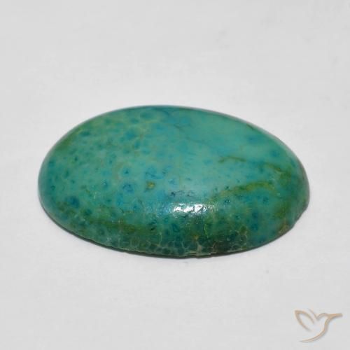 Turquesa Electirc Blue Green natural de 5.87 ct, Ovalada, Opaco