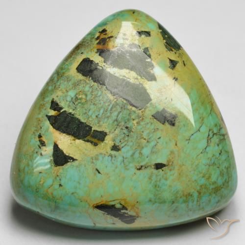 Turquesa verde natural de 18,87 ct, trillón, opaco
