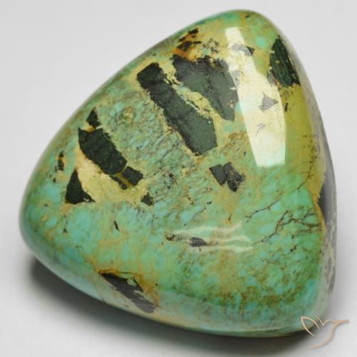 Turquesa verde natural de 18,87 ct, trillón, opaco
