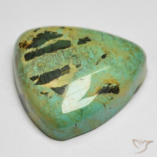 Turquesa verde natural de 18,87 ct, trillón, opaco
