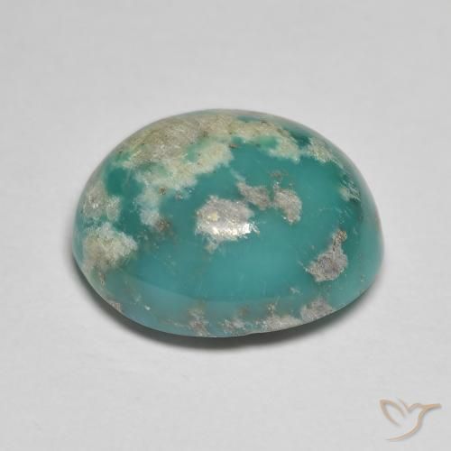 Turquesa Cerceta claro natural de 11.33 ct, Ovalada, Opaco