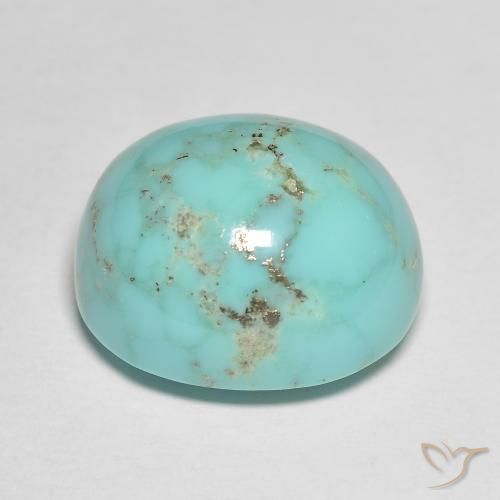 Turquesa turquesa natural de 18,73 ct, corte óvalo, opaco
