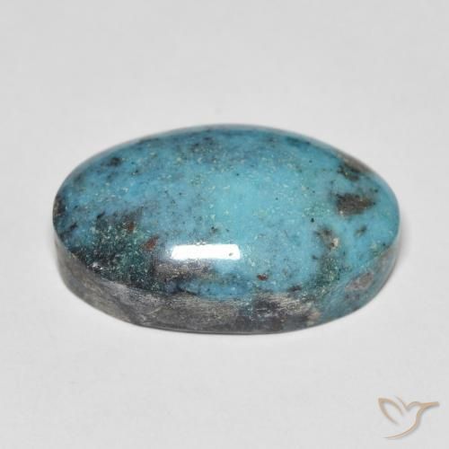 Turquesa Azul verdoso natural de 13.55 ct, Ovalada, Opaco