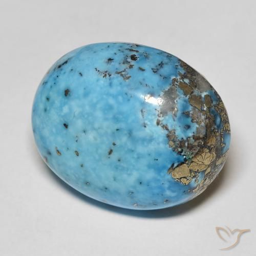 Turquesa turquesa natural de 24,31 ct, corte óvalo, opaco