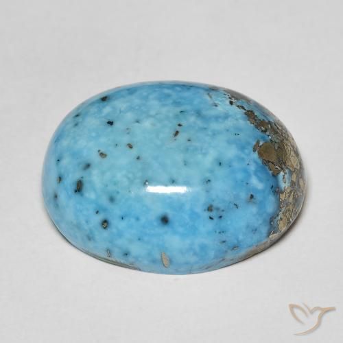 Turquesa turquesa natural de 24,31 ct, corte óvalo, opaco