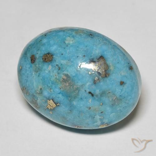 Turquesa Azul verdoso oscuro natural de 19.84 ct, Ovalada, Opaco