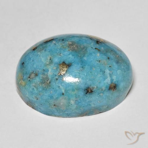 Turquesa Azul verdoso oscuro natural de 19.84 ct, Ovalada, Opaco